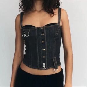 With Jéan Women's Black and Navy Corset